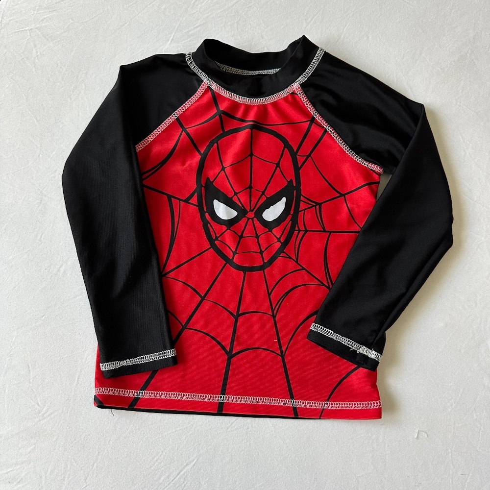 MARVEL Spiderman Rashguard, Spider-Man Red and Black 4T Long Sleeve